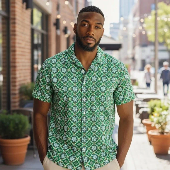 Cactus Man by Ricky Singh Button-Up Shirt Men’s Size Large - Picture 2 of 4